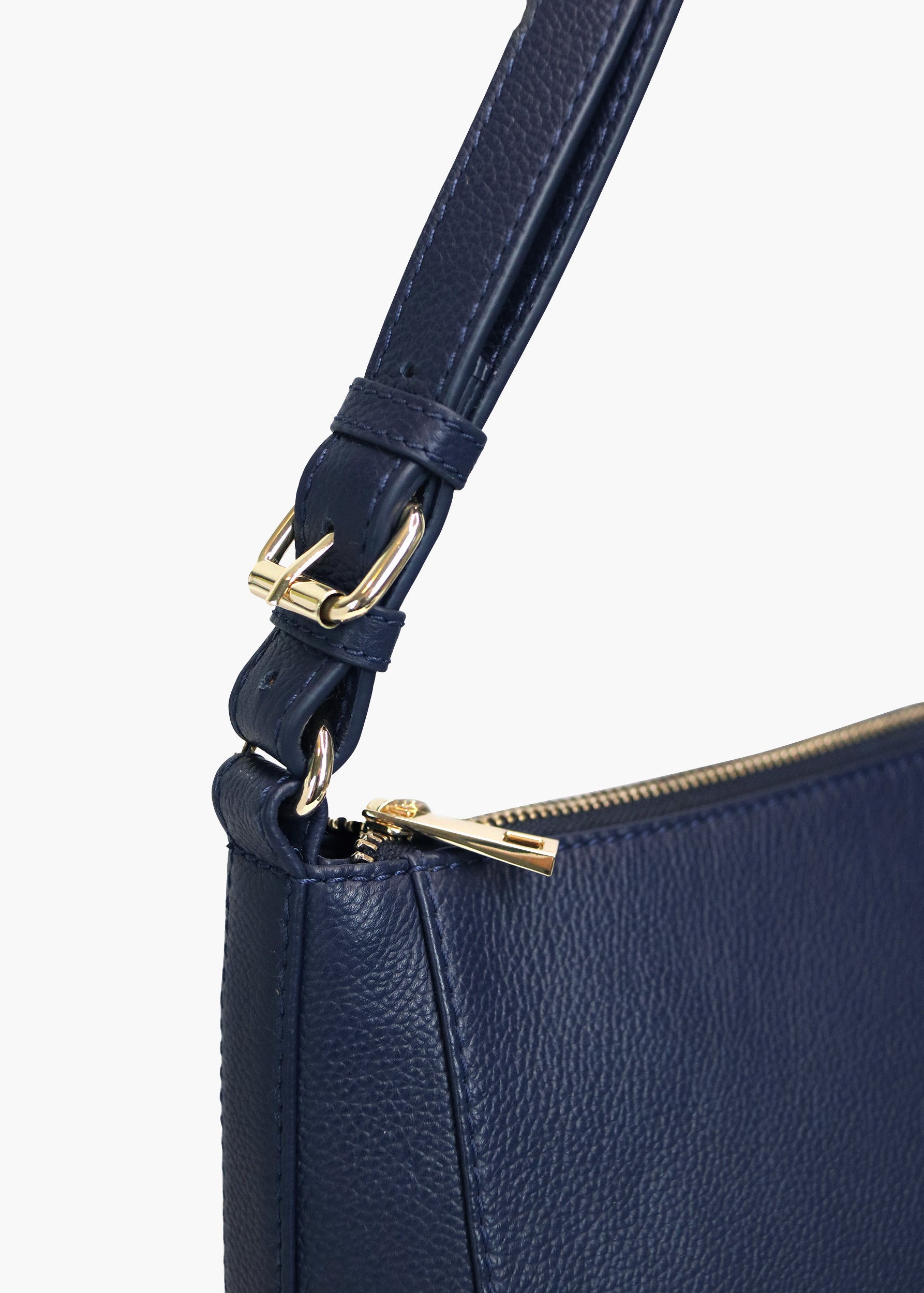 Alice Navy Leather Shoulder Bag