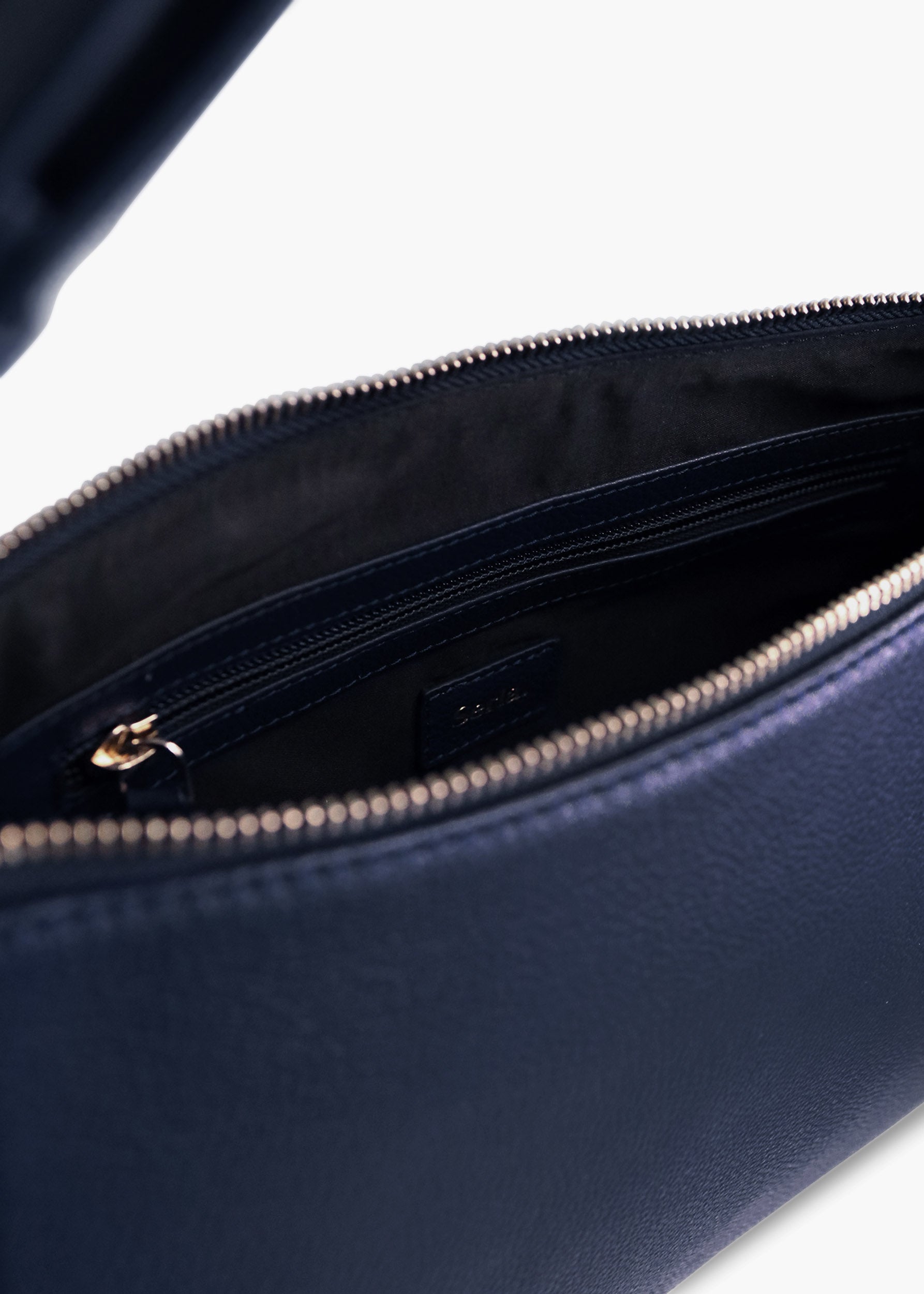 Alice Navy Leather Shoulder Bag