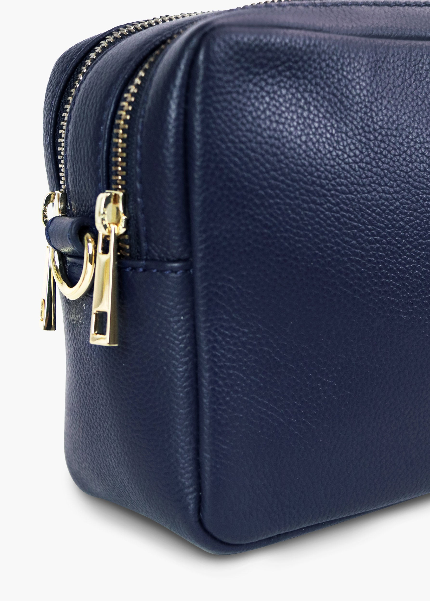 Allegra Navy Leather Crossbody Bag