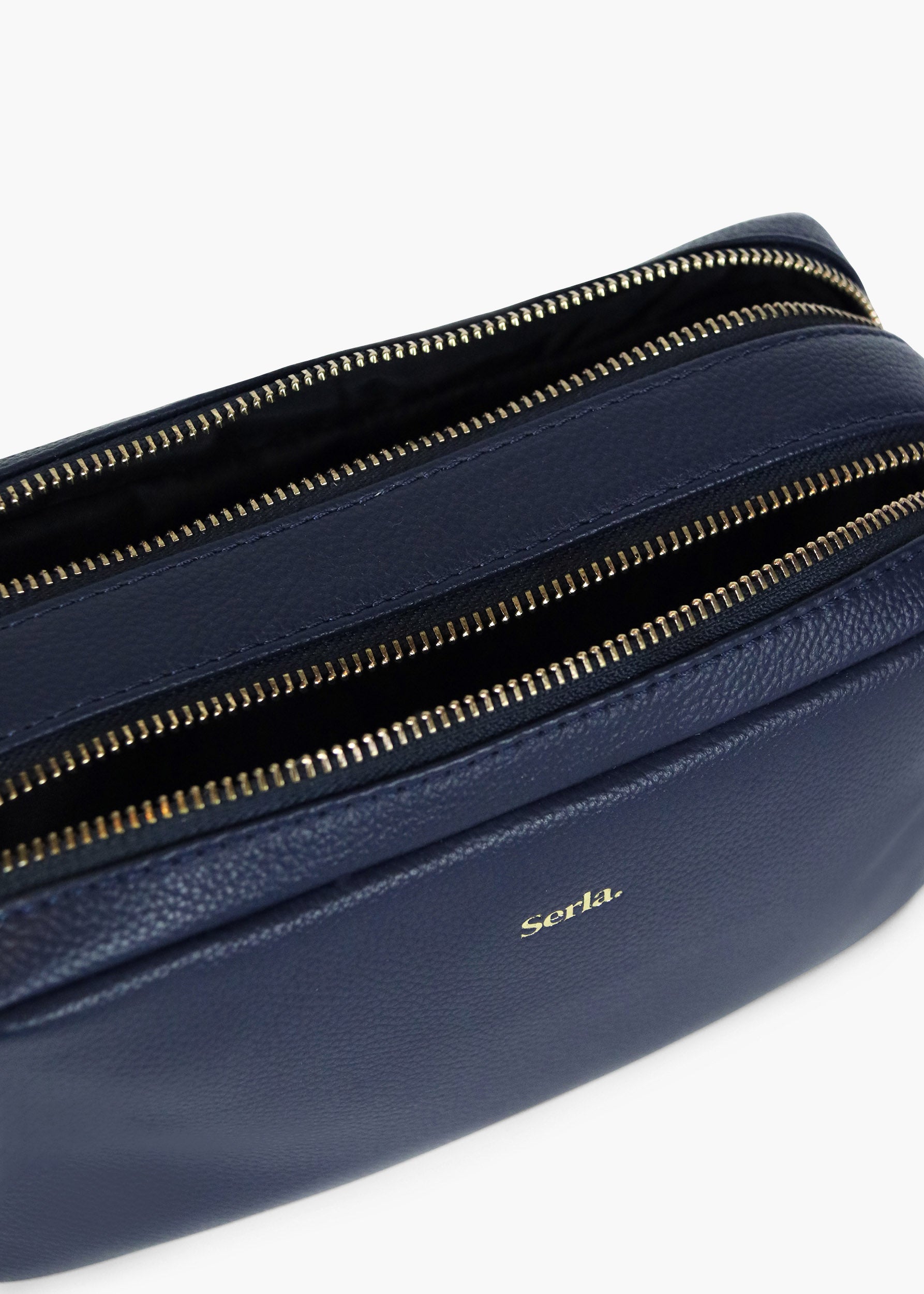 Allegra Navy Leather Crossbody Bag