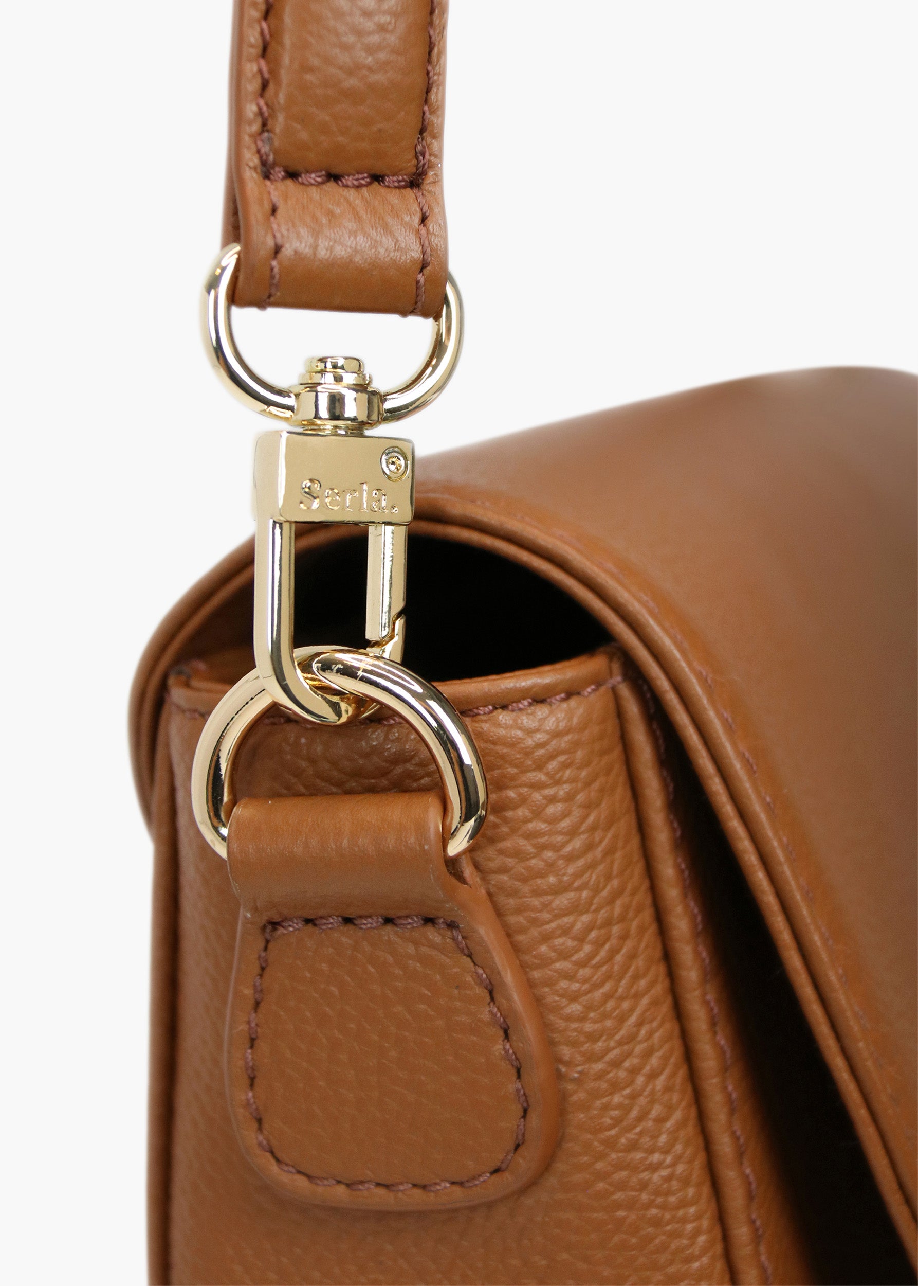 Elise Tan Leather Crossbody Bag