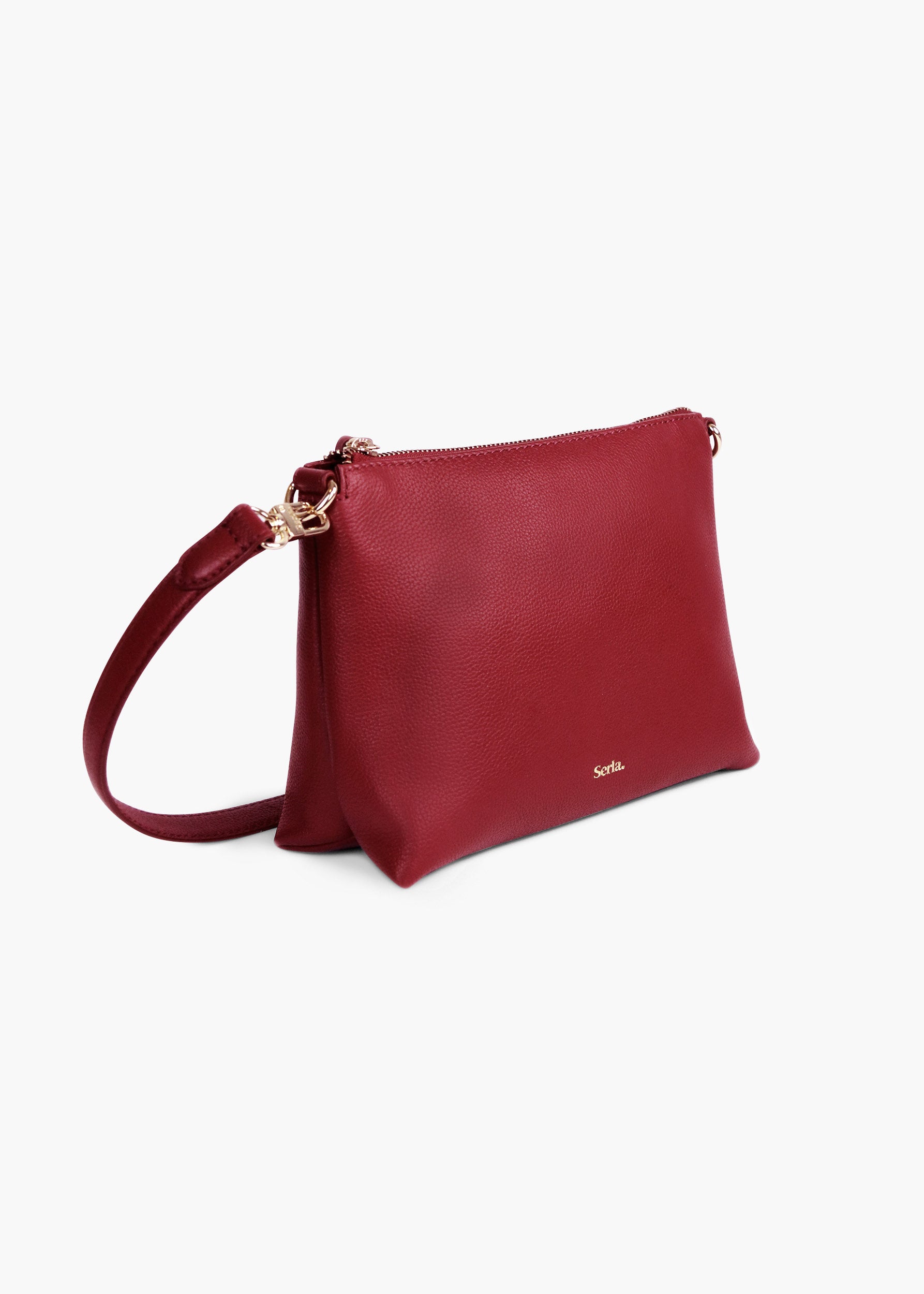 Ivy Bordeaux Leather Crossbody Bag
