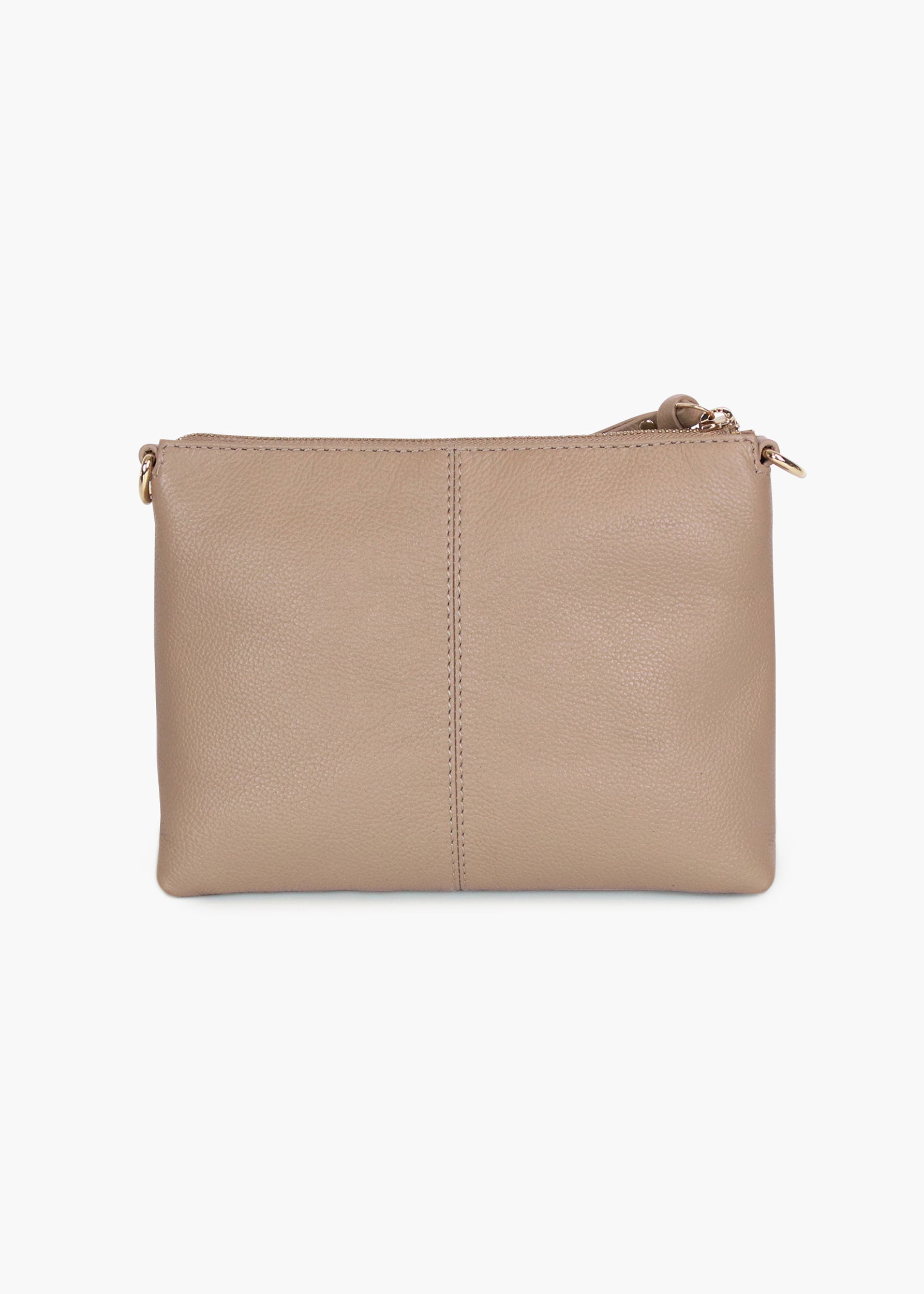 Ivy Taupe Leather Crossbody Bag