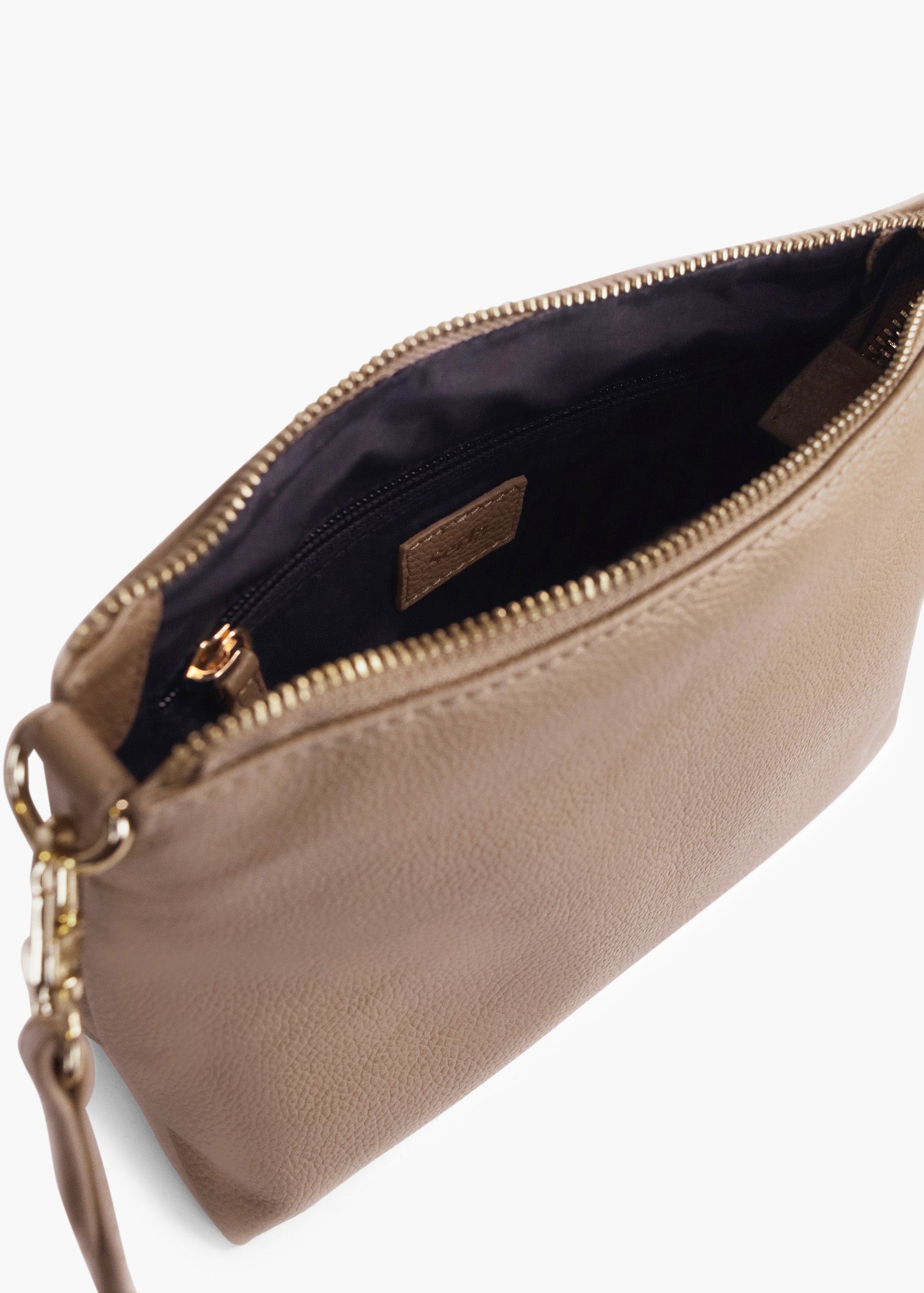 Ivy Taupe Leather Crossbody Bag