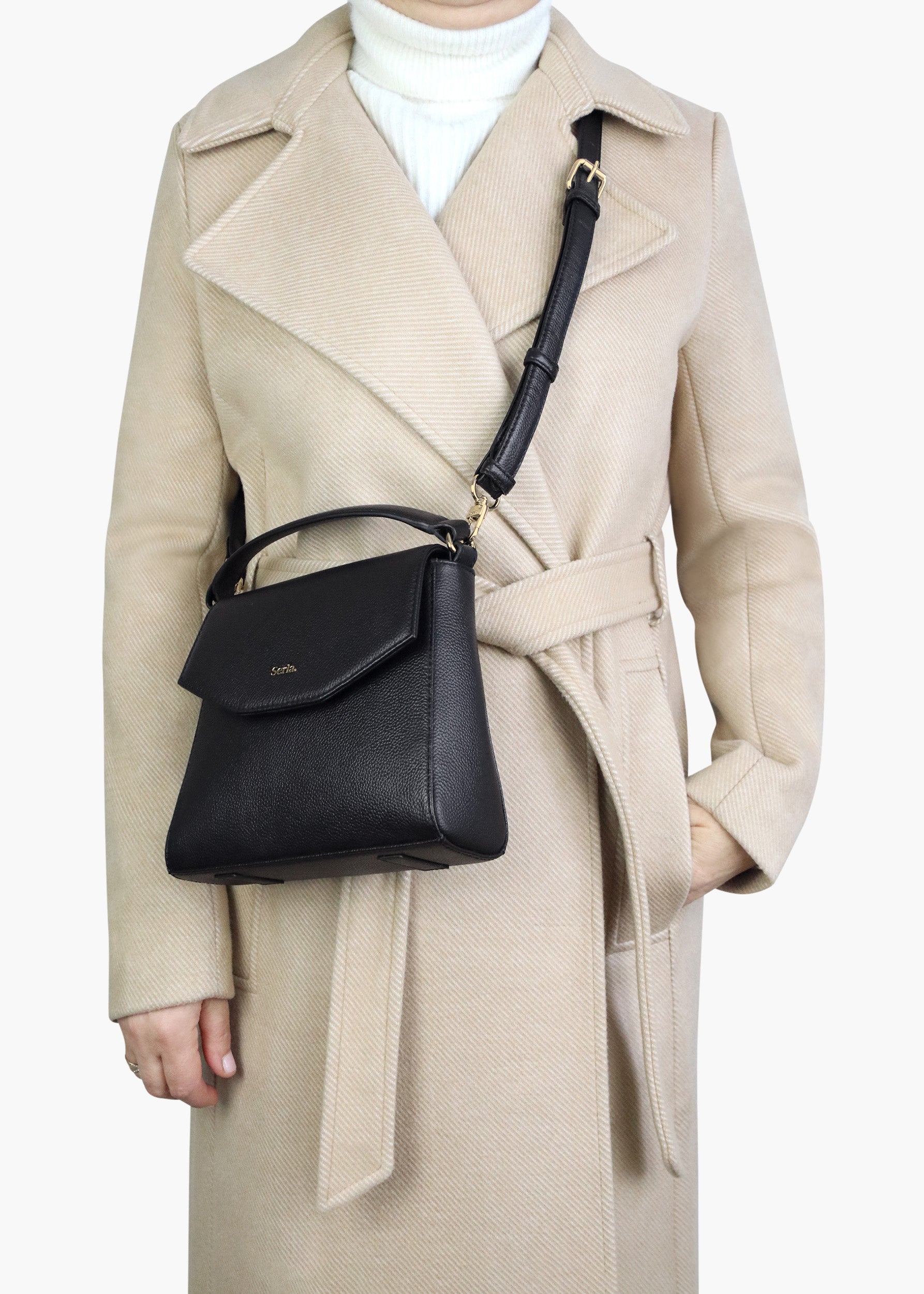Kate Black Leather Crossbody Bag
