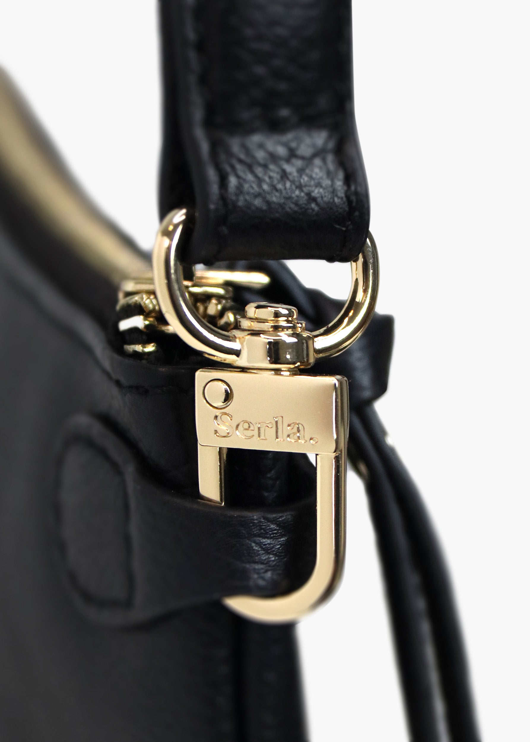 Poppy Black Leather Crossbody Bag