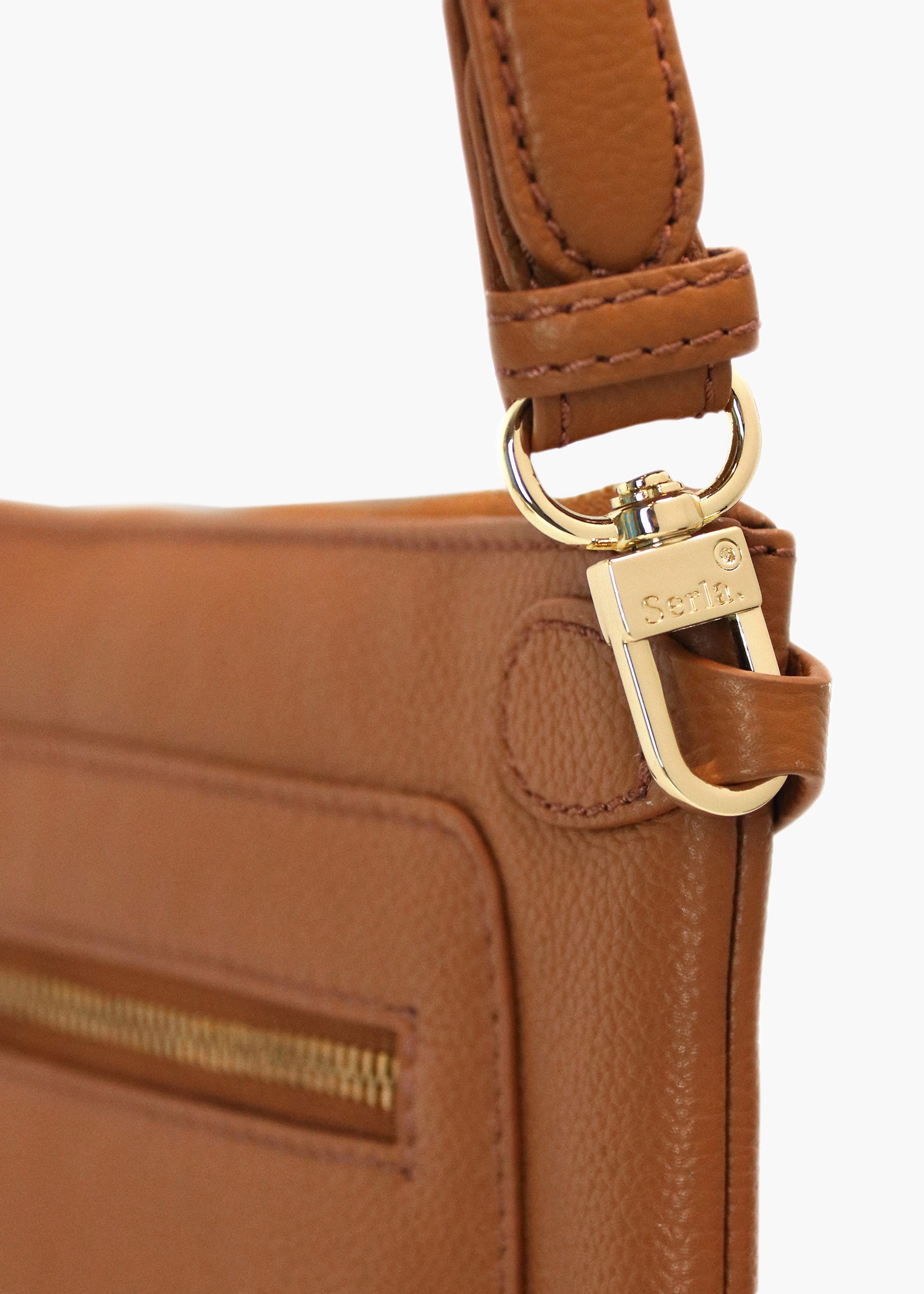 Poppy Tan Leather Crossbody Bag