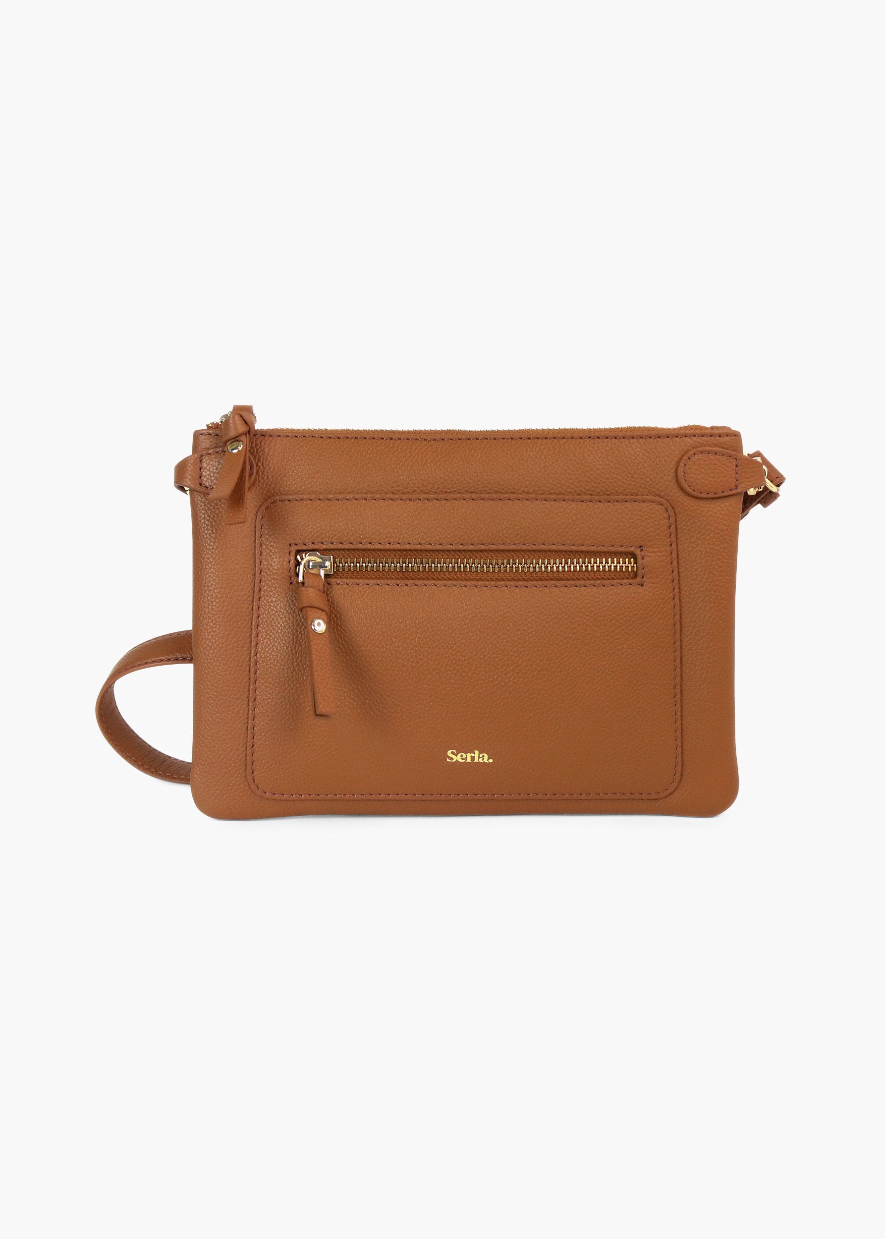 Poppy Tan Leather Crossbody Bag