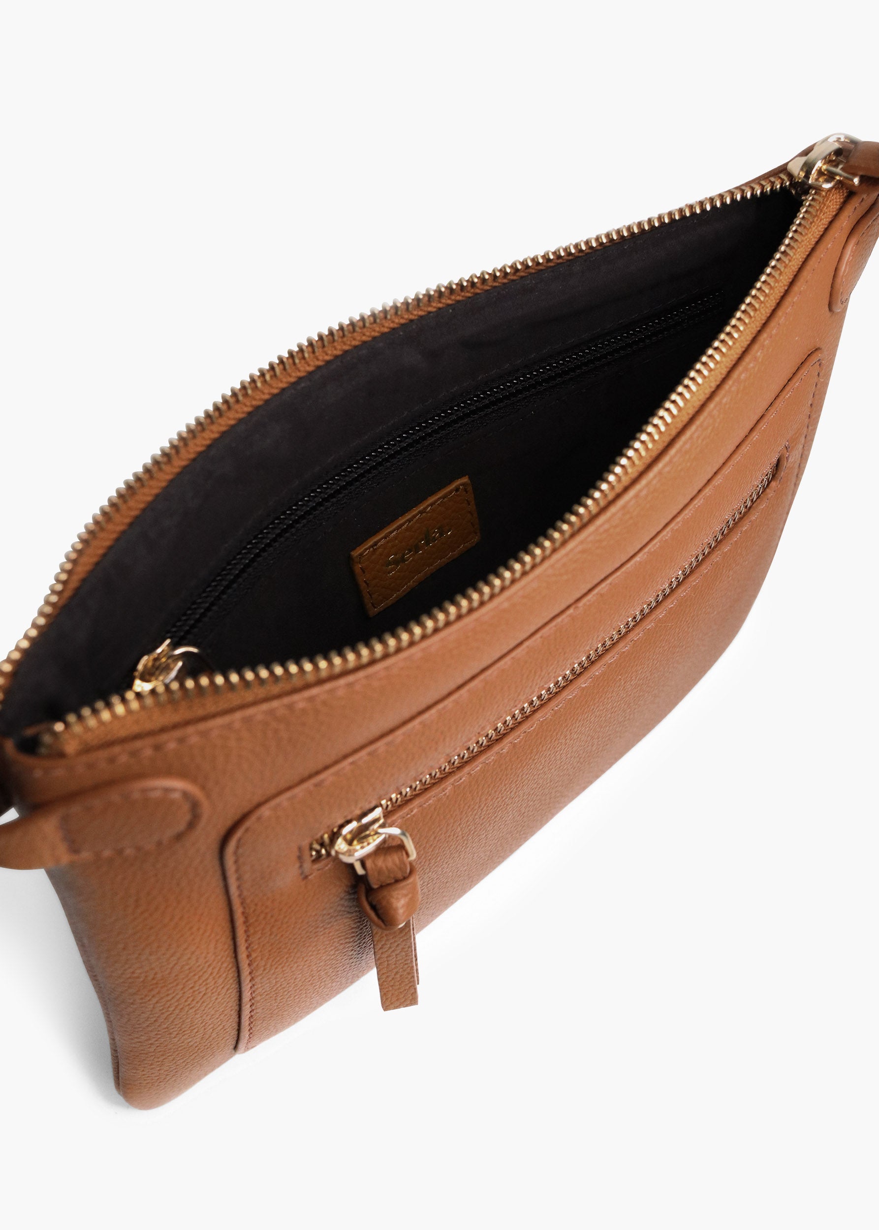 Poppy Tan Leather Crossbody Bag