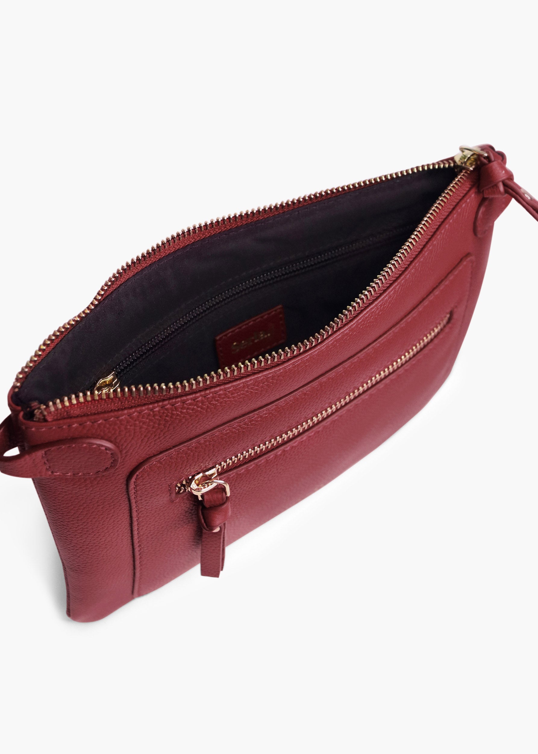 Poppy Bordeaux Leather Crossbody Bag