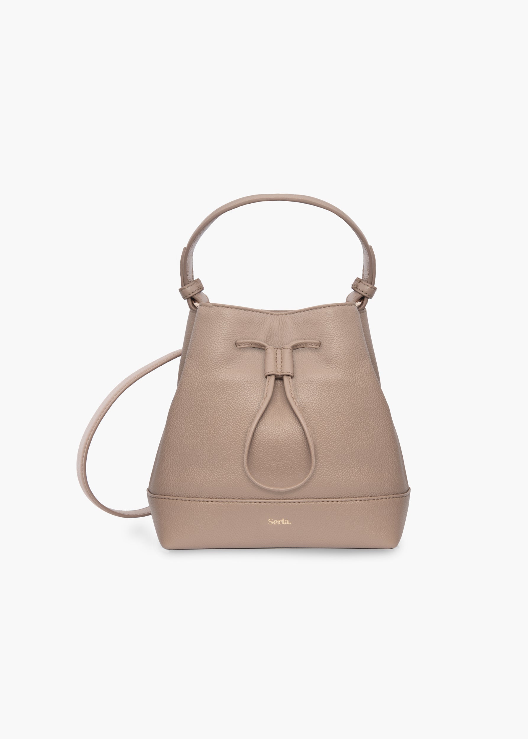 Margot Taupe Leather Bucket Bag
