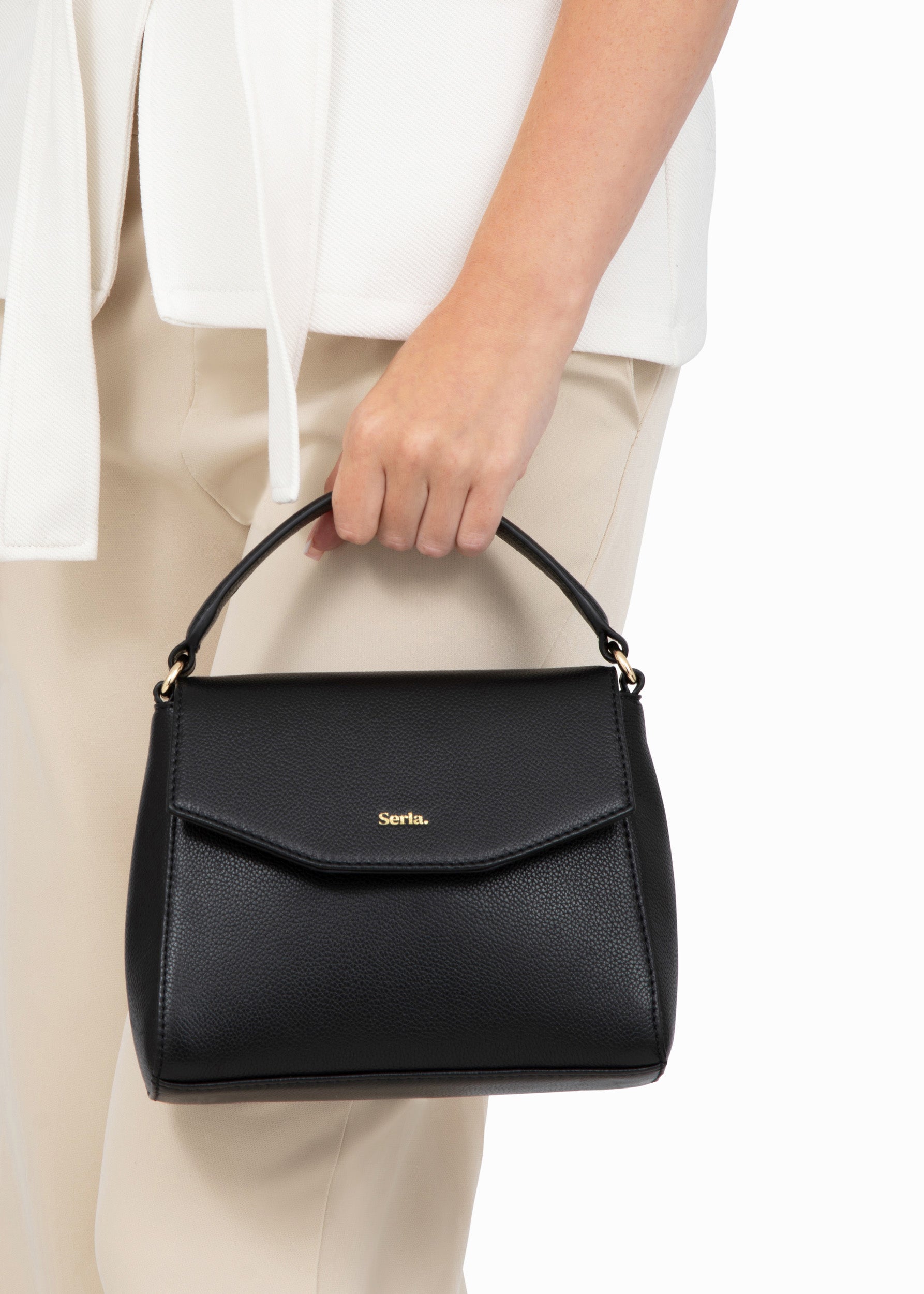 Kate Black Leather Crossbody Bag