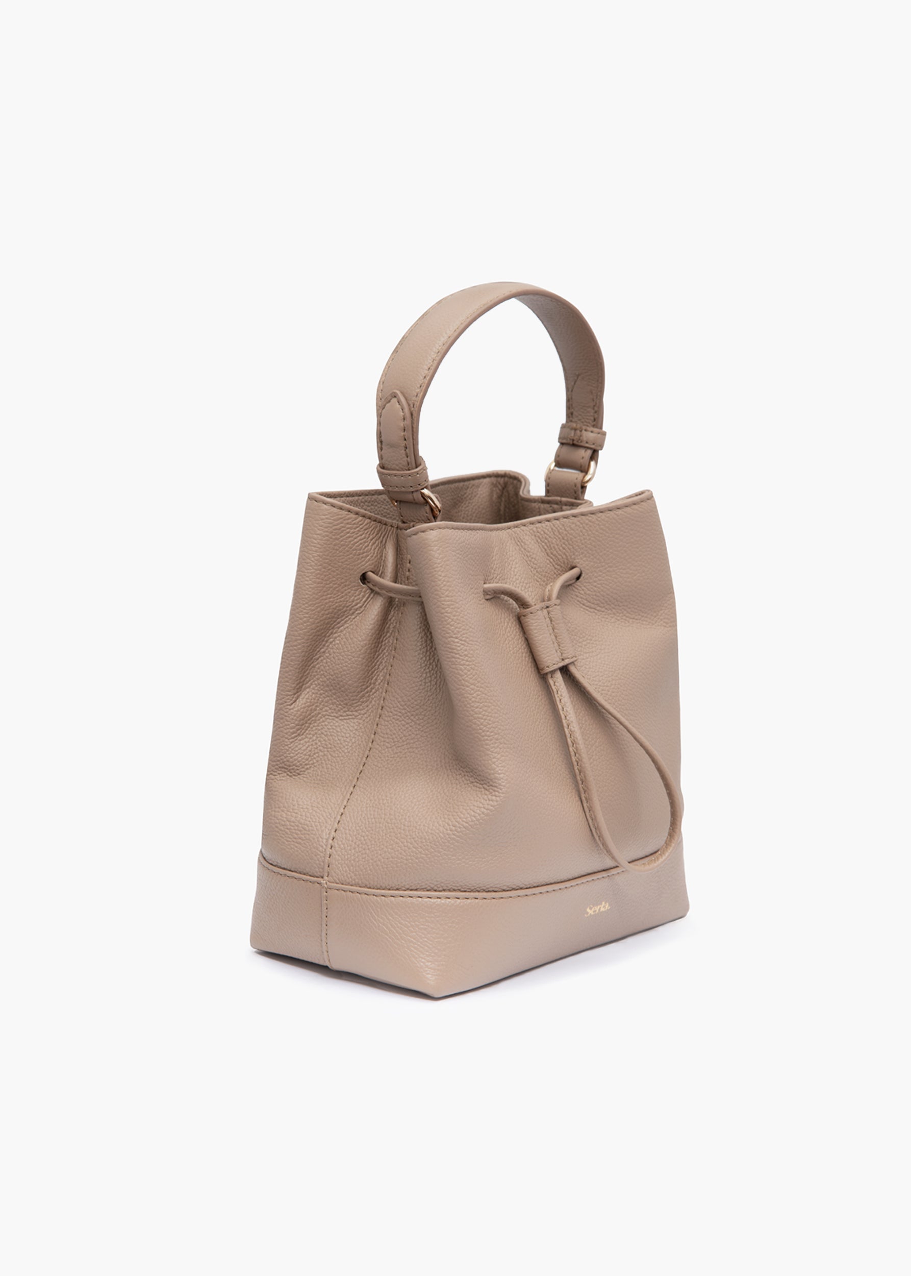 Margot Taupe Leather Bucket Bag