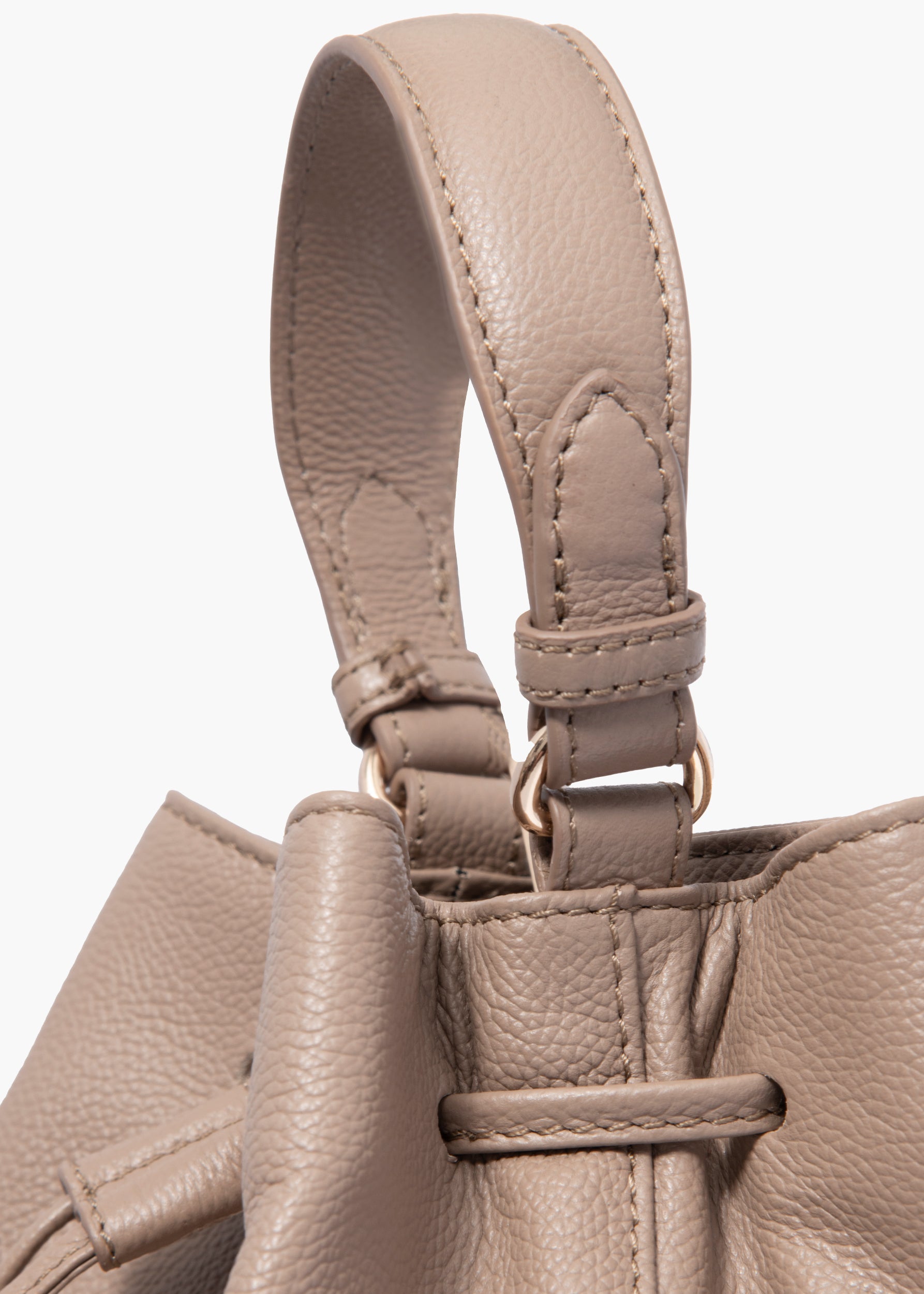 Margot Taupe Leather Bucket Bag