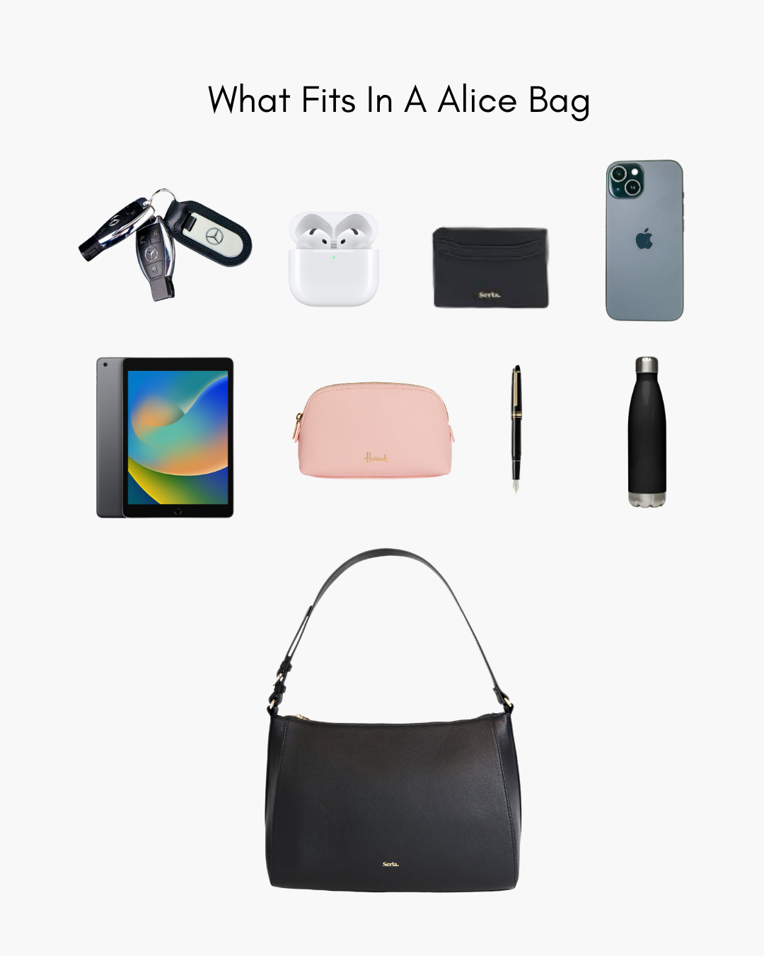 Alice Black Leather Shoulder Bag
