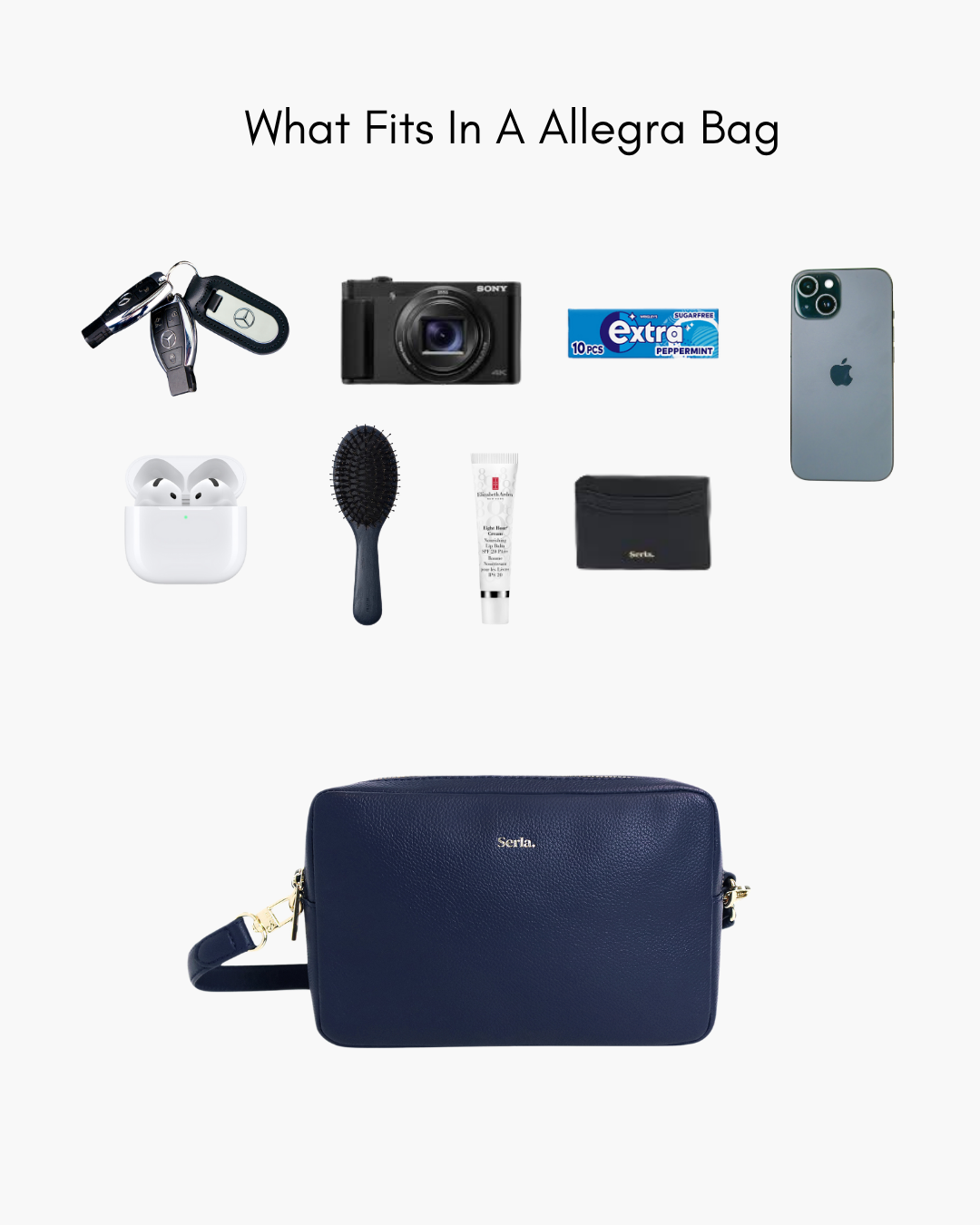 Allegra Navy Leather Crossbody Bag