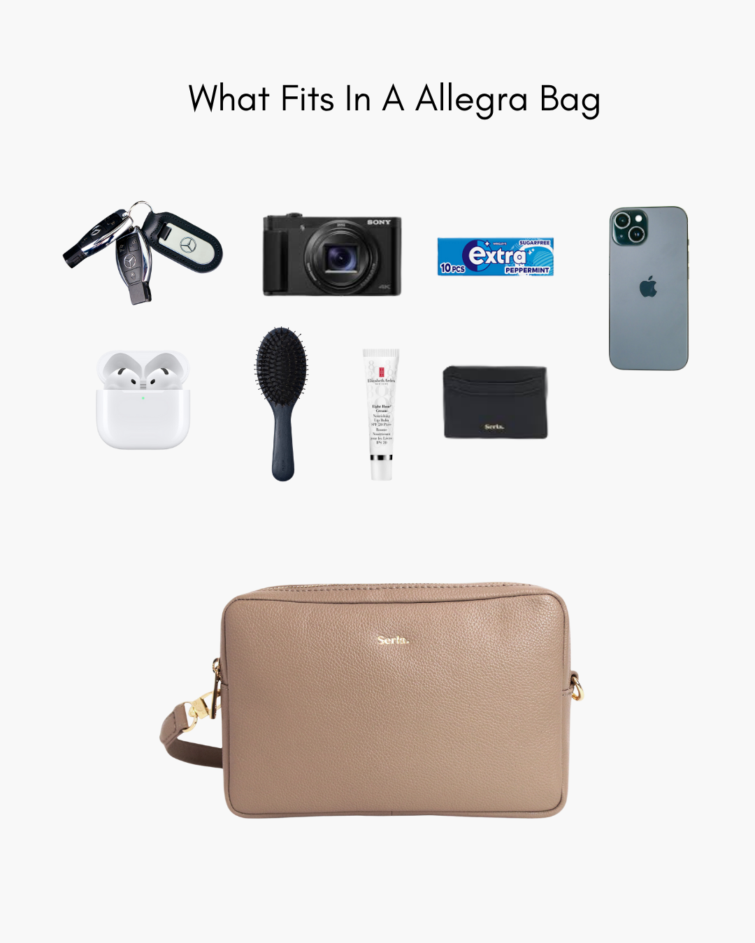 Allegra Taupe Leather Crossbody Bag