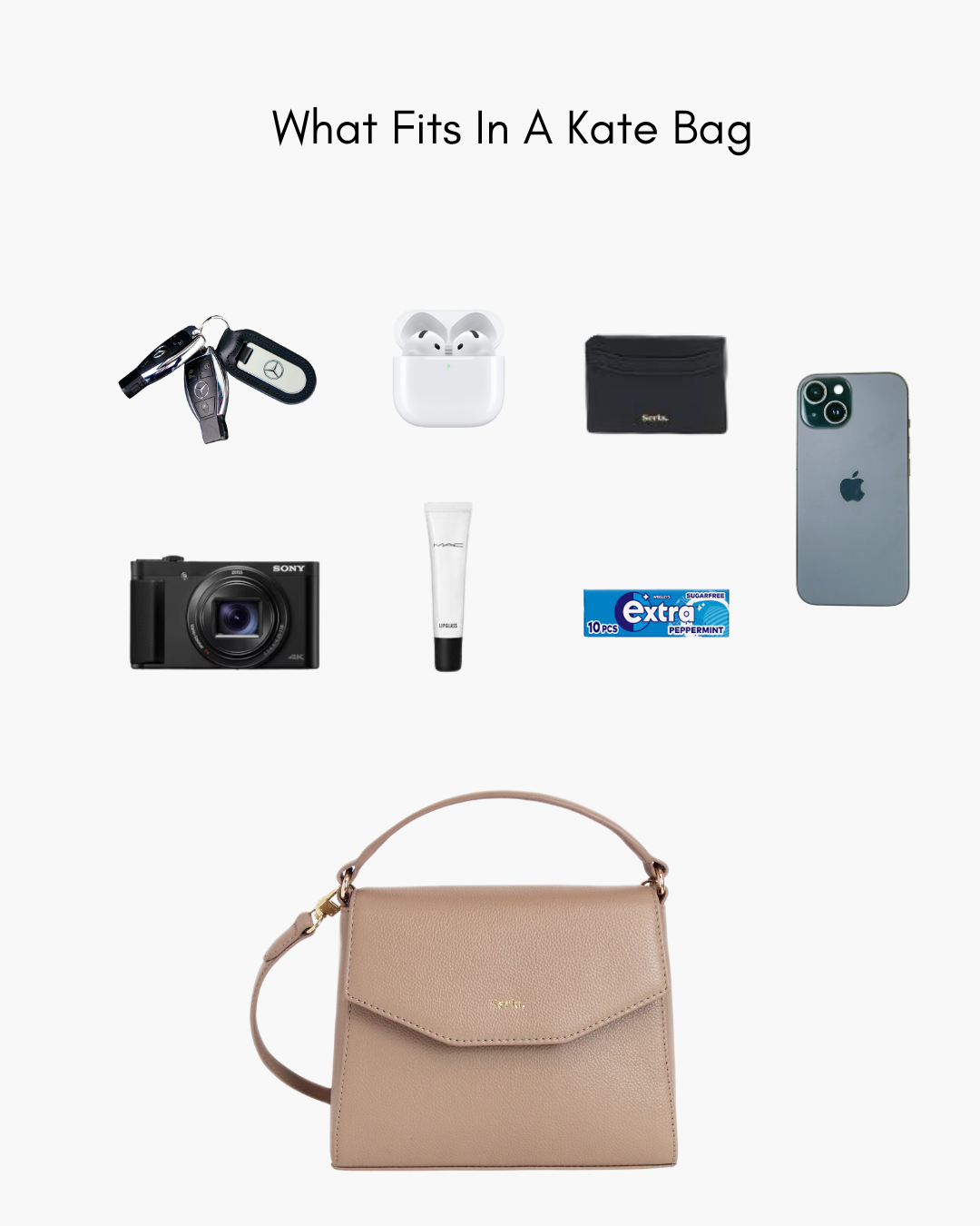 Kate Taupe Leather Crossbody Bag