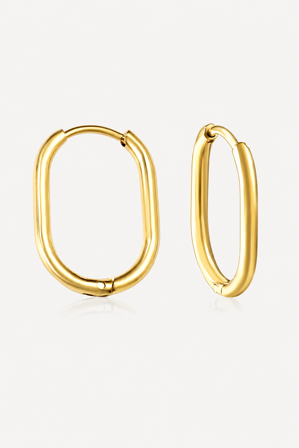 Gold Plated Oval Hoop Earrings