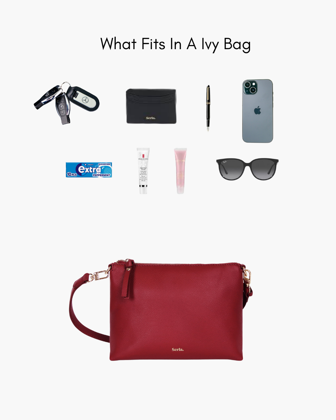 Ivy Bordeaux Leather Crossbody Bag