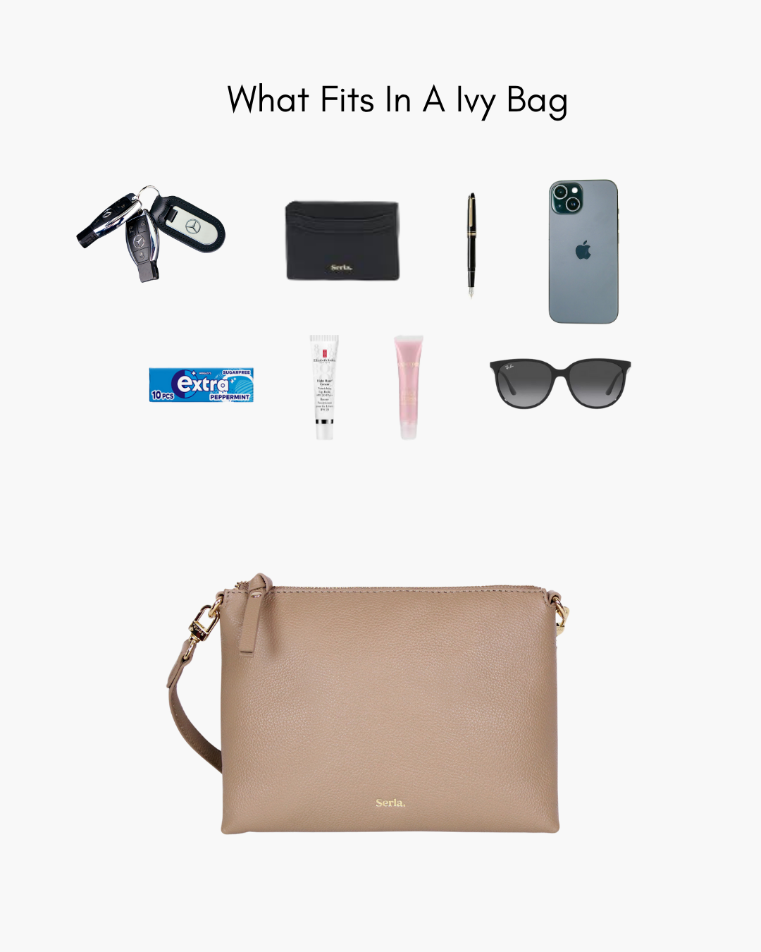 Ivy Taupe Leather Crossbody Bag