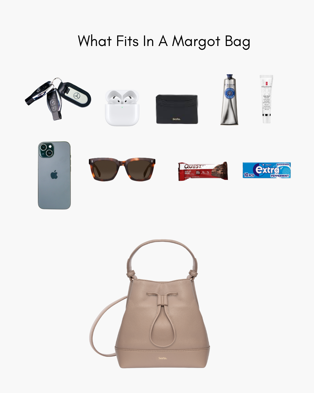 Margot Taupe Leather Bucket Bag