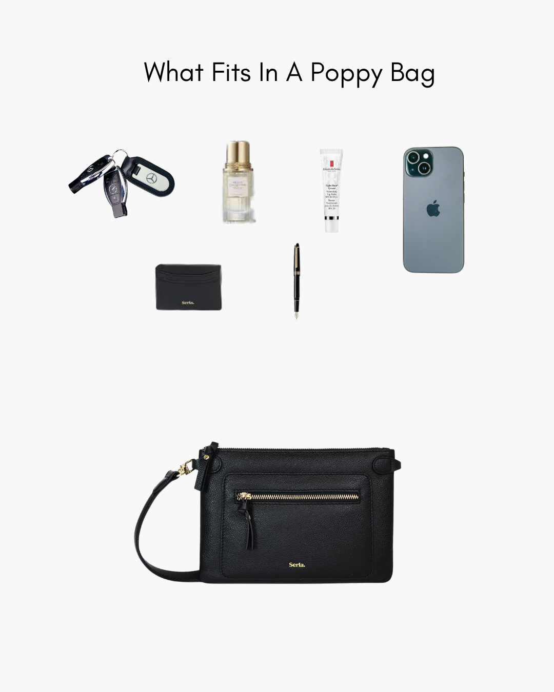 Poppy Black Leather Crossbody Bag