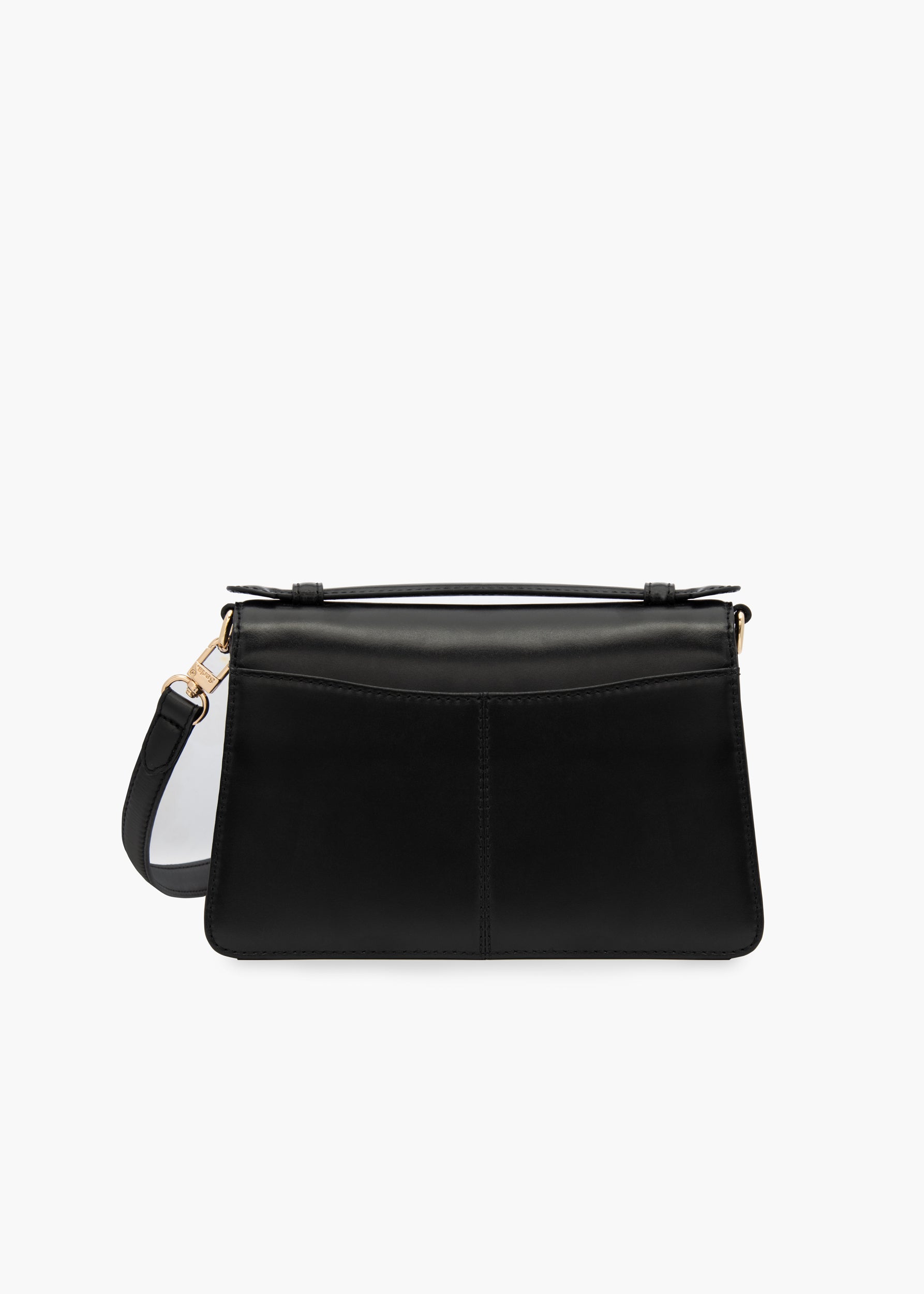 Isla Black Leather Top Handle Crossbody Bag