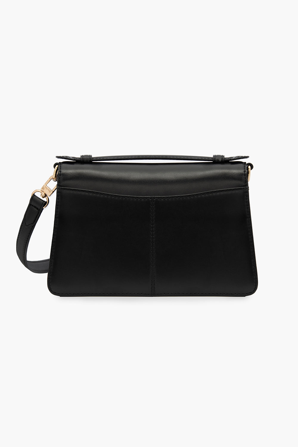 Isla Black Leather Top Handle Crossbody Bag