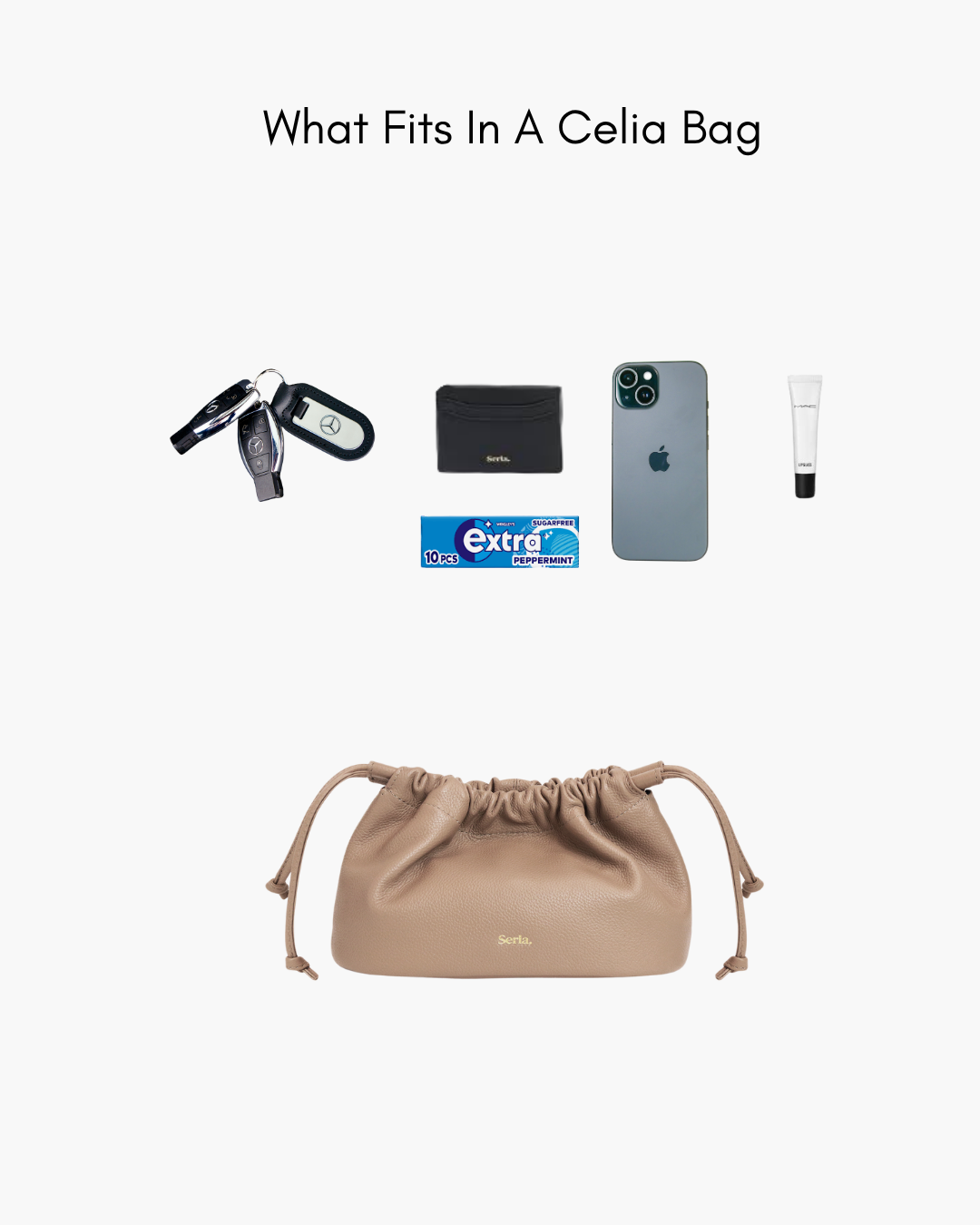 Celia Taupe Leather Crossbody Bag