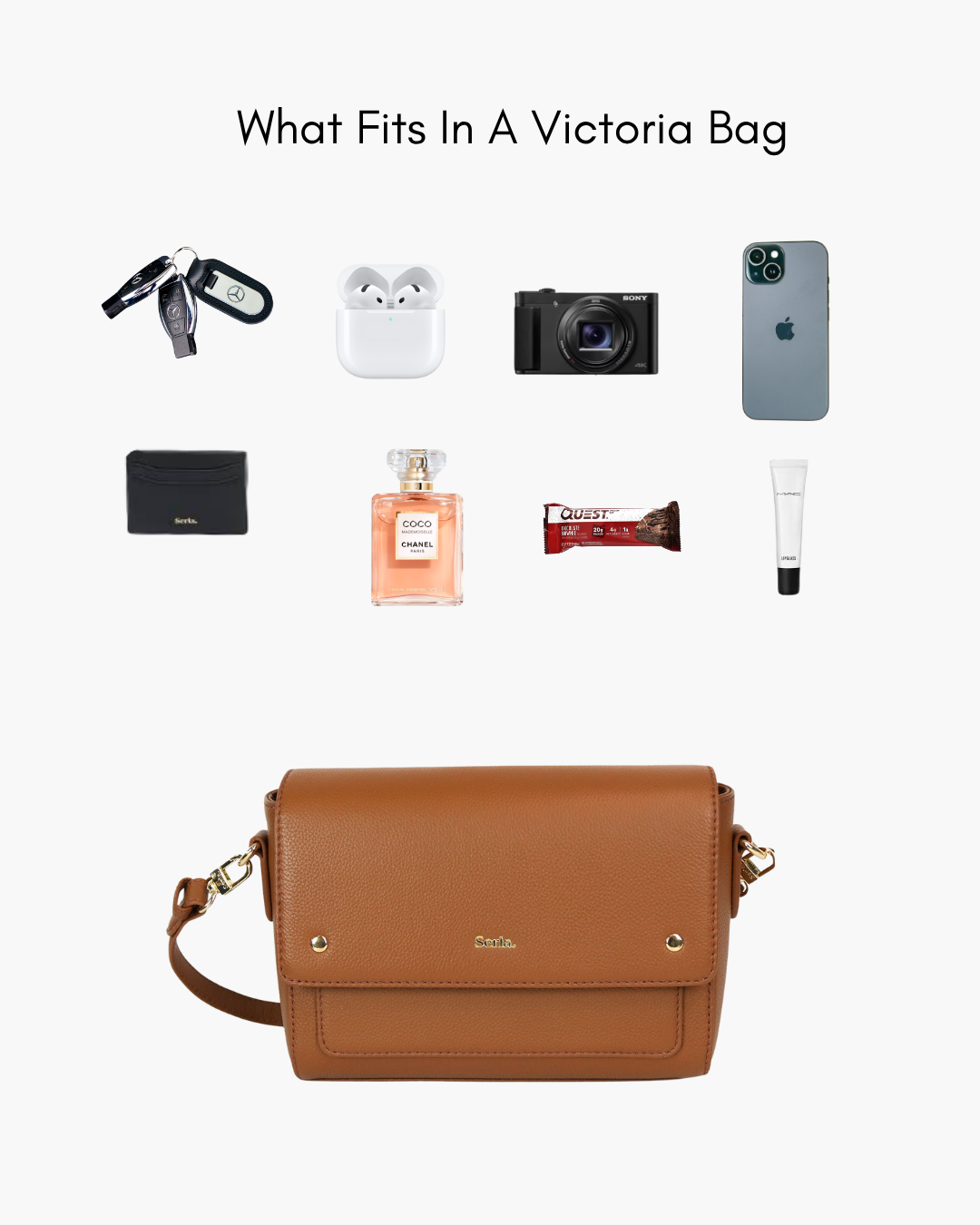 Victoria Tan Leather Crossbody Bag