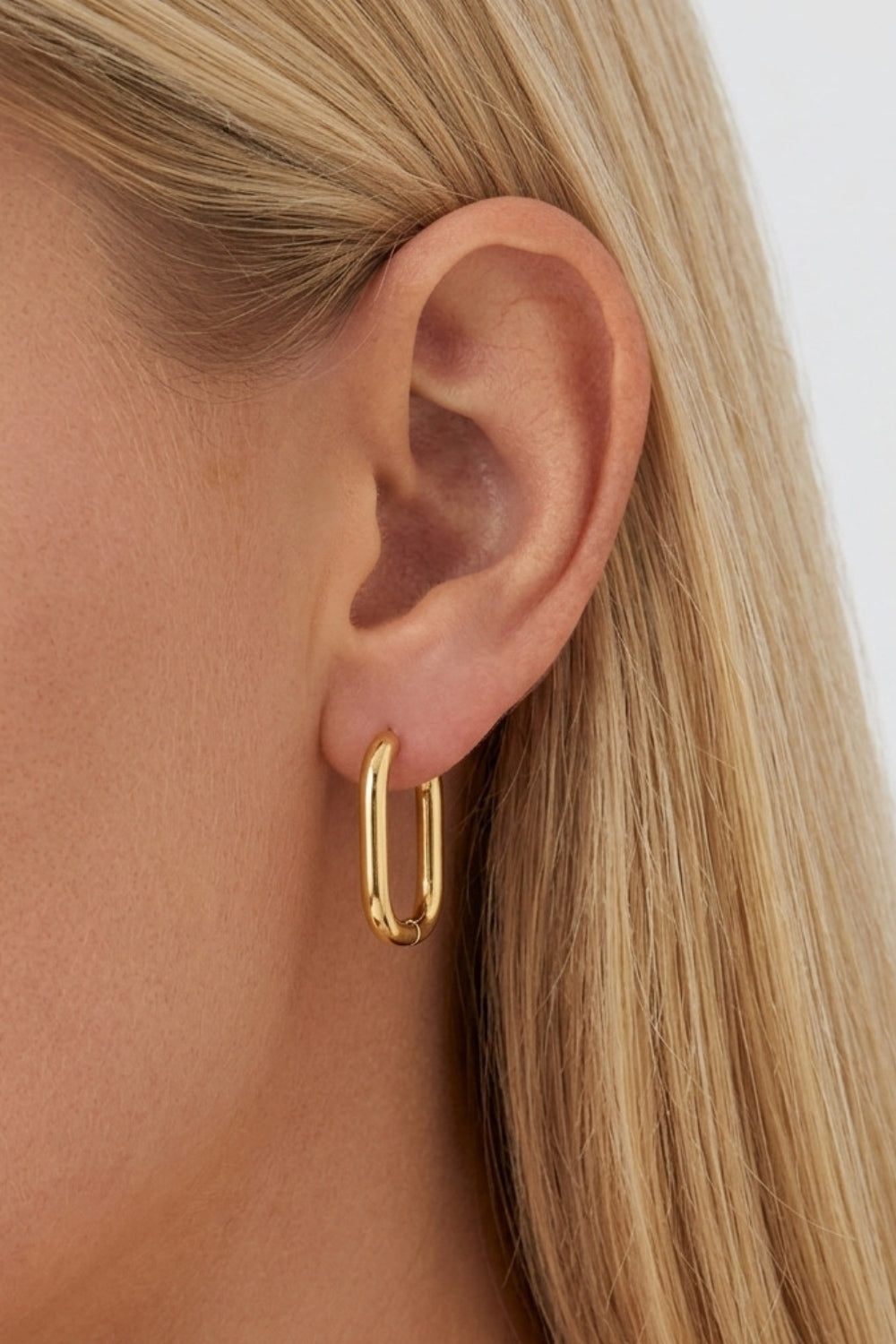 Gold Plated Oval Hoop Earrings